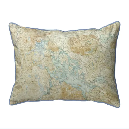 Winnipesaukee, NH Nautical Map Pillow 20x24 – Extra Large Zippered {1}