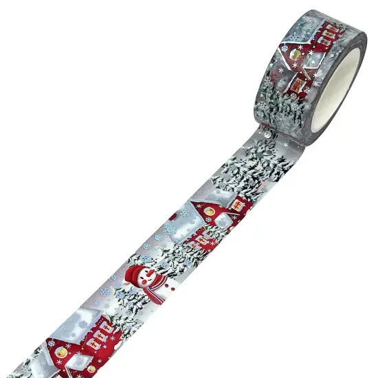 Wrapables Holographic Foil Washi Masking Tape Pine Trees in Snow {5}