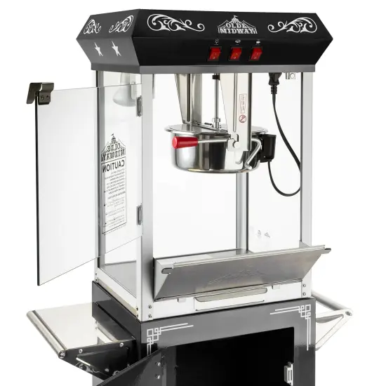 Olde Midway Vintage Style Popcorn Machine Maker Popper with Cart and 10-Ounce Kettle {3}