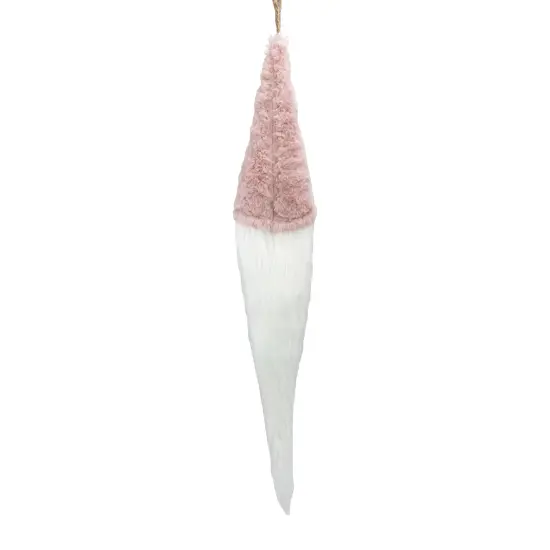 Northlight 24" Plush Pink and White Holiday Collections Hanging Gnome Christmas Ornament {5}