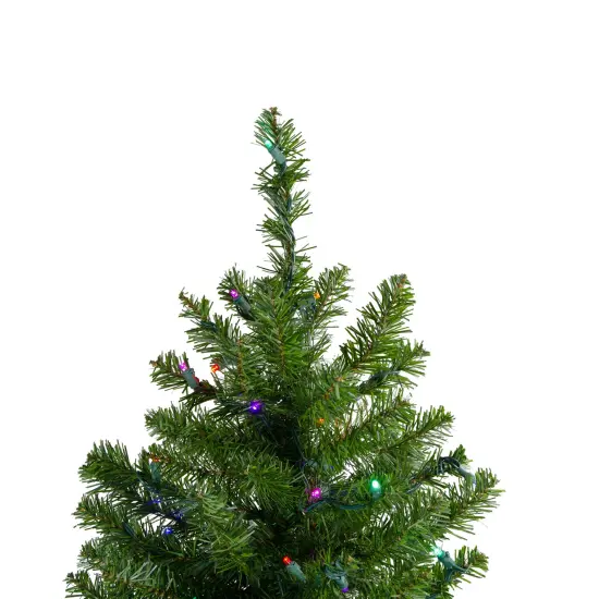 Northlight Pre-Lit Canadian Pine Artificial Christmas Tree - 18" - LED Multicolor Lights Green {4}