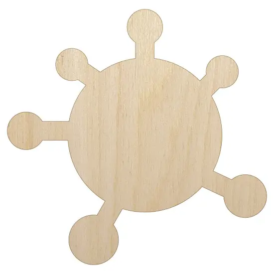 Virus Symbol Solid Unfinished Wood Shape Piece Cutout for DIY Craft Projects {7}