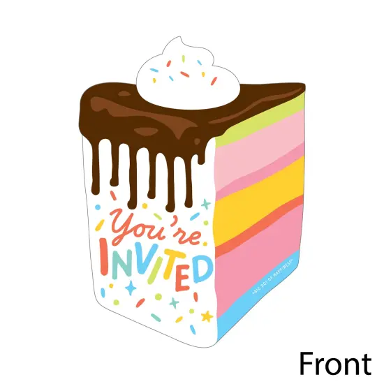 Big Dot of Happiness Cake Time - Shaped Fill-In Invitations - Happy Birthday Party Invitation Cards with Envelopes - Set of 12 {4}