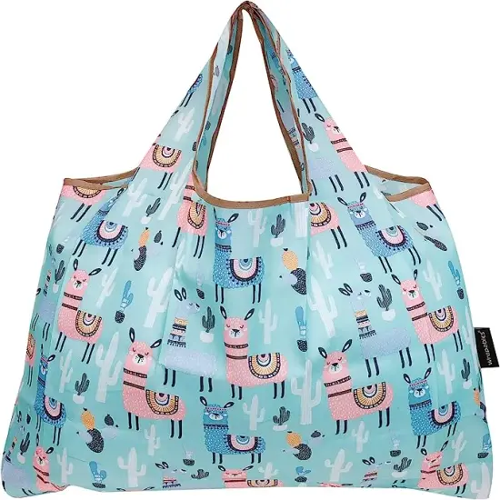 Wrapables Large Foldable Tote Nylon Reusable Grocery Bag, 3 Pack Charming Animals {3}