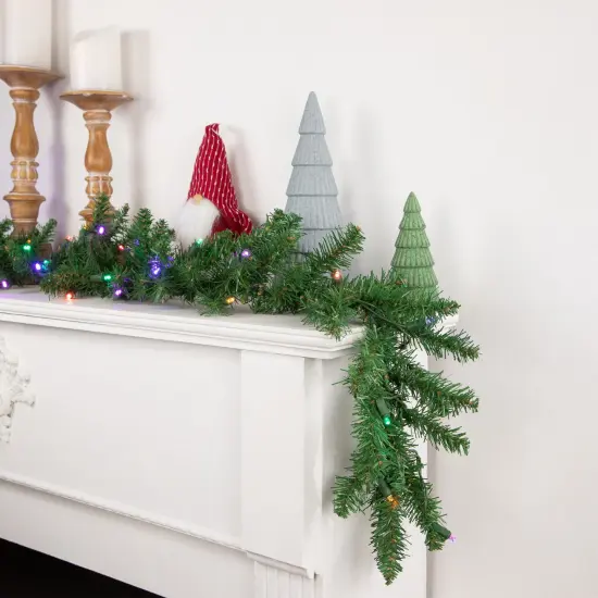 Northlight Pre-Lit Winona Fir Artificial Christmas Garland - 9' x 12" - Multi LED Lights Green {3}