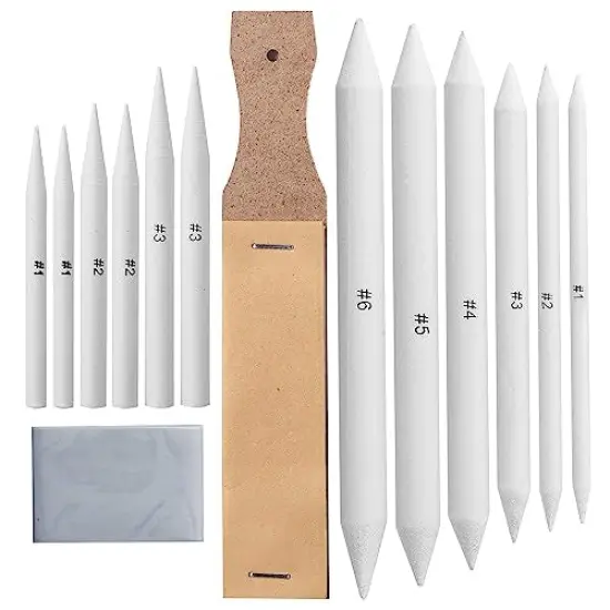 Blending Stump, 14 Pack with Art Eraser, Blending Stumps for Drawing, Shading Pencils for Sketching, Blending Pencil, Blending Sticks for Drawing, Blending Tool, Blending Tools for Drawing {2}