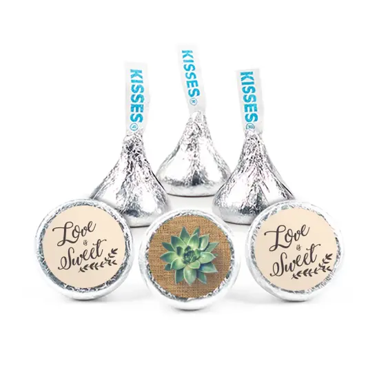 324ct Wedding Stickers for Hershey's Kisses - Succulent Themed - By Just Candy {1}