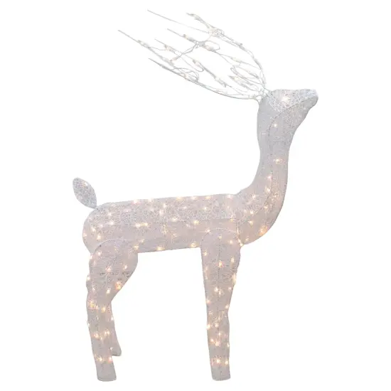 Northlight 48-Inch Lighted White Mesh Buck Outdoor Christmas Decoration - Clear Lights {1}