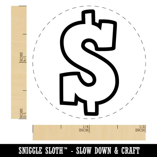 Dollar Sign Money Symbol Outline Self-Inking Rubber Stamp for Stamping Crafting Planners Pink {1}