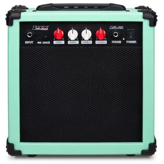 LyxPro Electric Guitar Amp, 20w Portable Mini Amplifier Green {1}