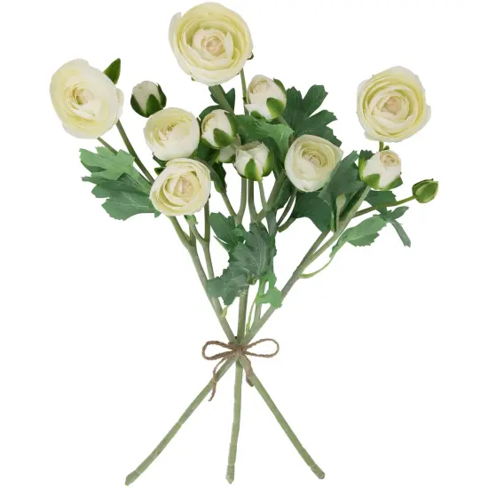 Northlight Real Touch™ Cream Ranunculus Artificial Floral Sprays, Set of 6 - 21" White {5}