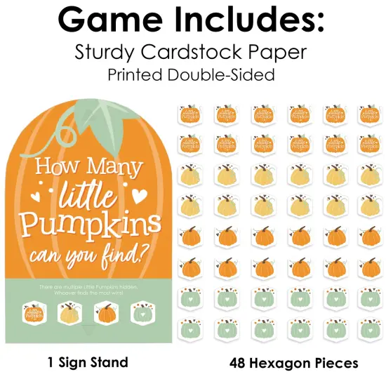 Big Dot of Happiness Little Pumpkin - Fall Birthday Party or Baby Shower Scavenger Hunt - 1 Stand and 48 Game Pieces - Hide and Find Game {6}