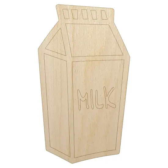 Milk Carton Unfinished Wood Shape Piece Cutout for DIY Craft Projects {1}