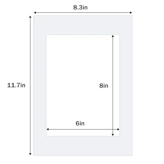 Egofine A5 White Picture Mats Pack of 14, Frame Mattes for 4x6 Pictures, Acid Free, 1.2mm Thickness, with Core Bevel Cut {4}