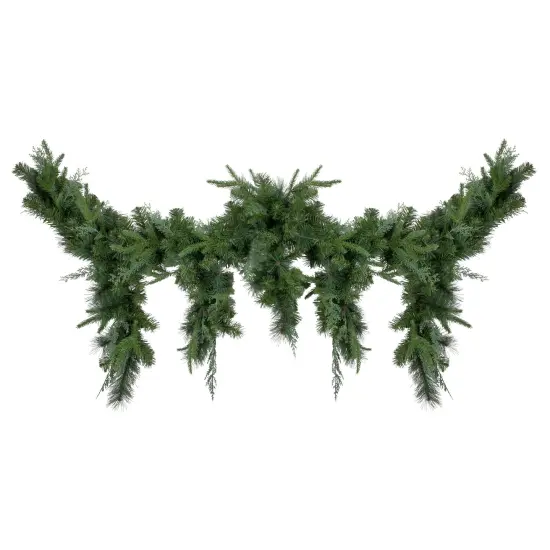 Northlight 6' x 18" Mixed Pine Artificial Christmas Icicle Garland, Unlit Green {4}