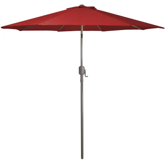 Northlight 9ft Outdoor Patio Market Umbrella with Hand Crank and Tilt, Red {1}