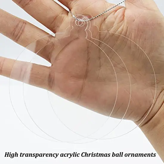 20Pcs 3 Inch Clear Blank Acrylic Christmas Ornaments 2023 Unfinished Round Acrylic Christmas Ornaments for DIY Craft Hanging Ornaments for Christmas Tree Decoration Xmas Day Home Party Decorations {3}