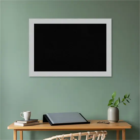 Shiplap Wood Framed Corkboard, Black Cork Shiplap White {5}