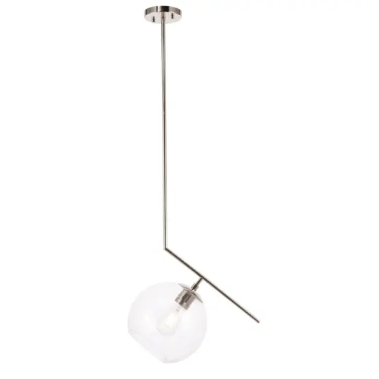 Ryland 1 light Chromeand Clear glass pendant {1}