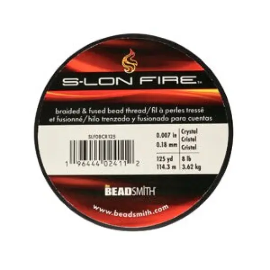 S-Lon Fire Beading Thread 8lb Crystal 125 Yards {1}