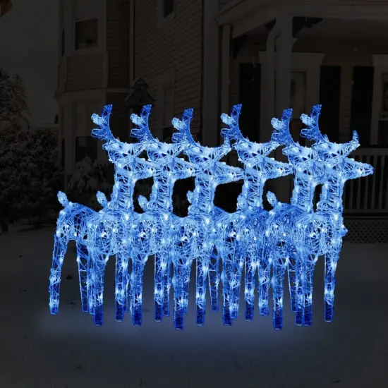6 pcs Christmas Reindeers 240 LEDs Acrylic Cold white {7}