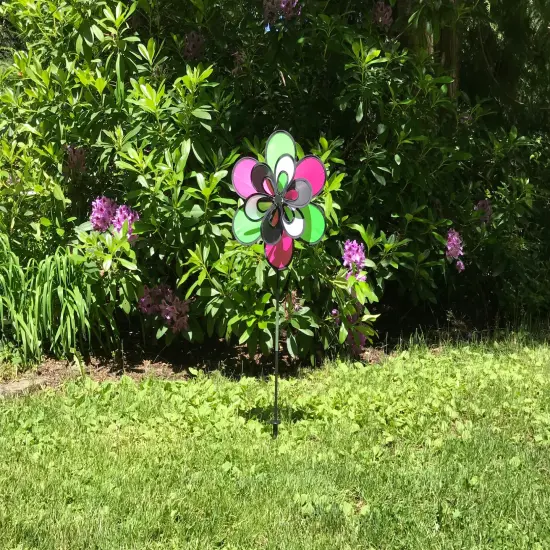 In the Breeze 2692 - 15 Inch Domino Double Windee Wheelz Spinner- Colorful Wind Spinner for your Yard and Garden {4}