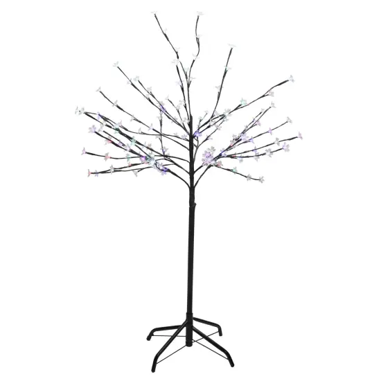 Northlight LED Lighted Artificial Cherry Blossom Tree - 4' - Color Changing Lights Multi {4}