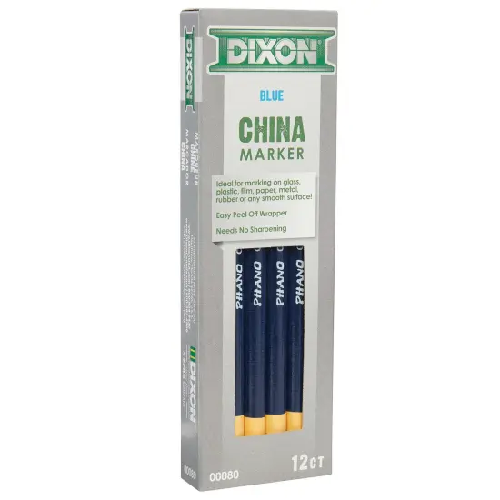 Phano China Markers, Blue, 12 Per Pack, 2 Packs {4}