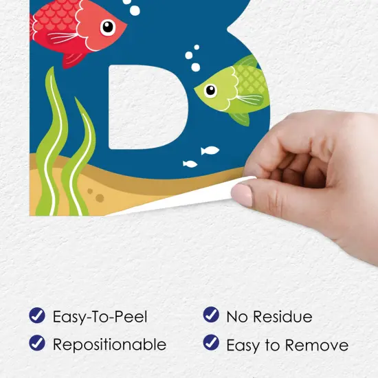 Big Dot of Happiness Let's Go Fishing - Peel and Stick Fish Themed Baby Shower Standard Banner Wall Decals - Baby {6}