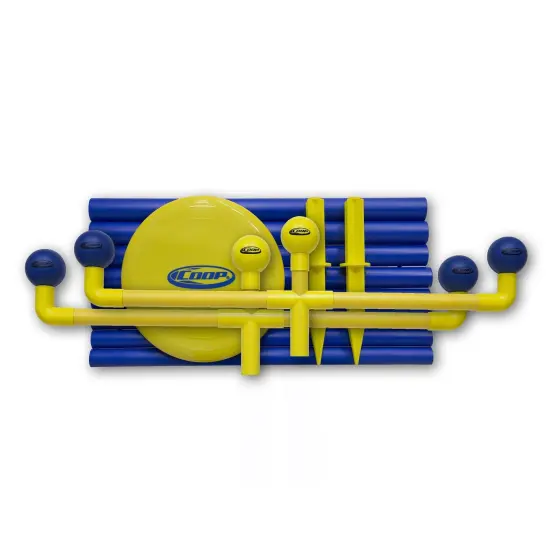 SwimWays 25.75" Blue and Yellow Knock 'Em Off Outdoor Backyard Recreational Flying Disc Game Set {3}