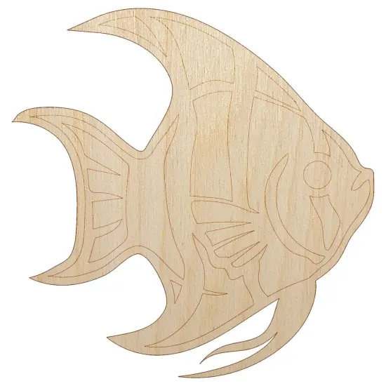 Freshwater Striped Angelfish Fish Unfinished Wood Shape Piece Cutout for DIY Craft Projects {2}