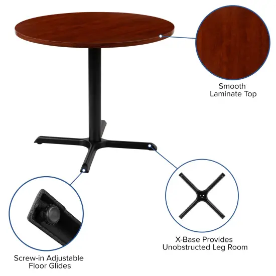 Emma and Oliver 36" Round Multi-Purpose Conference Table - Meeting Table for Office Mahogany {7}