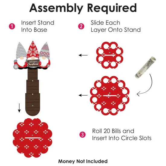 Big Dot of Happiness Christmas Gnomes - DIY Holiday Party Money Holder Gift - Cash Cake {7}