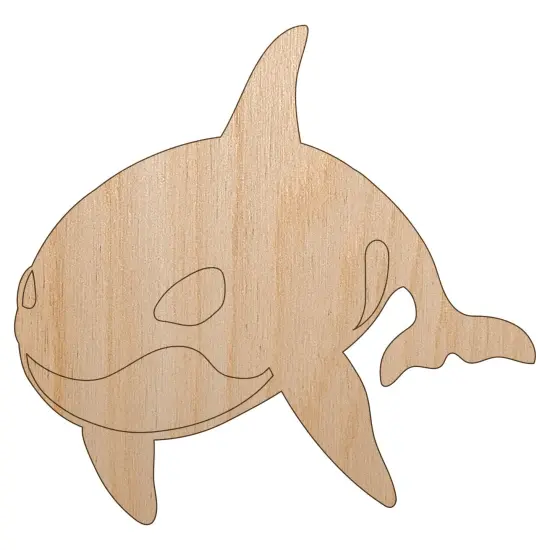 Orca Killer Whale Unfinished Wood Shape Piece Cutout for DIY Craft Projects {7}