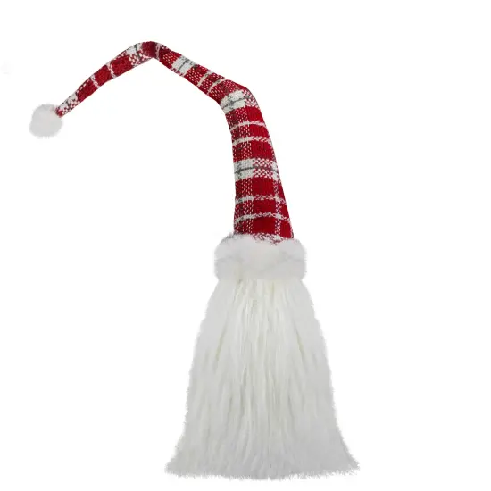 Northlight Plaid Hat Santa Claus Gnome Christmas Decoration - 29.5" - Red and White {5}