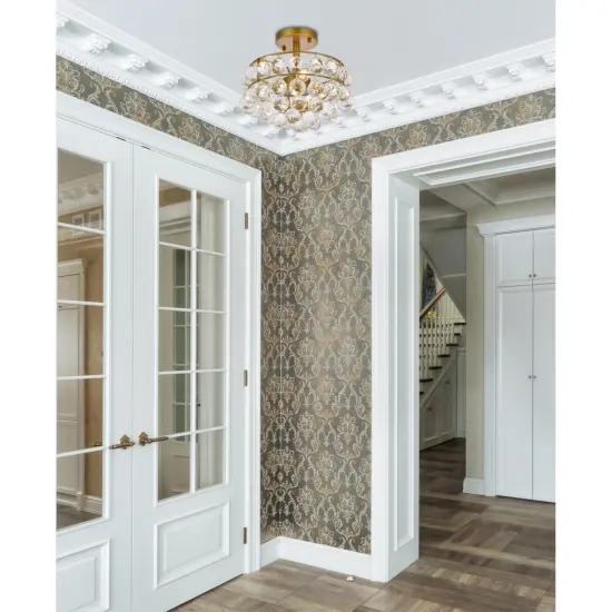 Savannah 12 inch flush mount in brass {2}