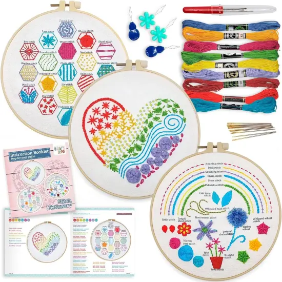 Embroidery Kit for Beginners Cross Stitch Kits for Beginners Needlepoint Kits for Adults Embroidery Kits for Adults Cross Stitch Kit Beginner Embroidery Kit for Adults Heart Stitch Dictionary {2}
