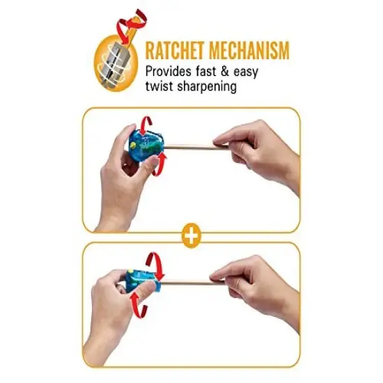 Bostitch Office Twist-N-Sharp Manual Pencil Sharpener, Easy Open Tray, Perfect for Kids, Works with Colored Pencils & Makeup Pencils, 3-Pack {2}