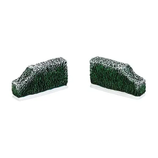 Department 56 Set of 2 Green and White Tudor Gardens Tapered Edge Accessory 3.25" {1}