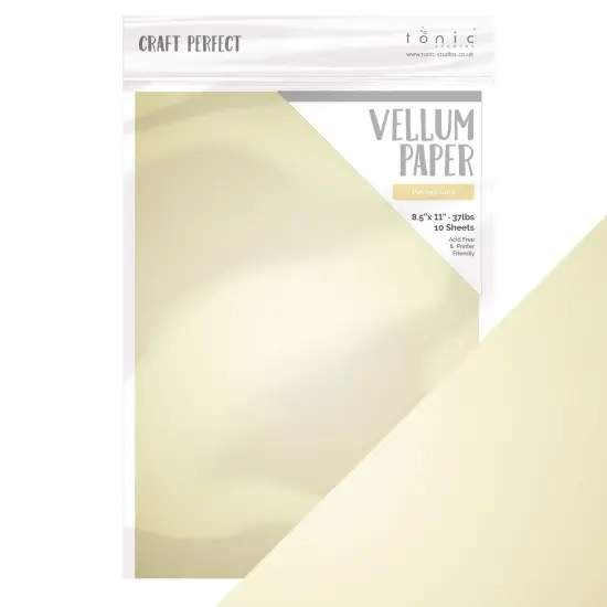 Craft Perfect Vellum Paper 8.5"X11" 10/Pkg-Pearled Gold {3}