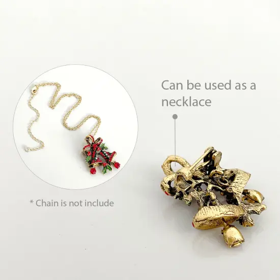 Wrapables Christmas Crystal Rhinestone Brooch Pin, Bells {3}