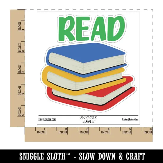 Read Stack of Books Waterproof Vinyl Phone Tablet Laptop Water Bottle Sticker Set - 5 Pack {1}