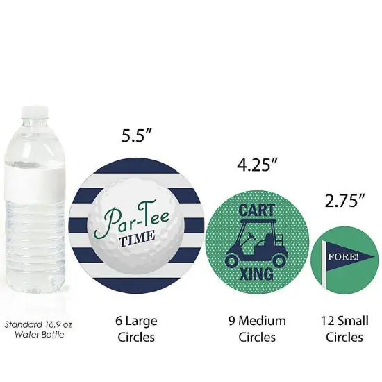 Big Dot of Happiness Par-Tee Time - Golf - Birthday or Retirement Party Giant Circle Confetti - Party Decorations - Large Confetti 27 Count {4}