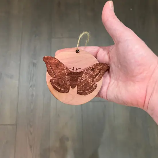 American Silkworm Moth - Cedar Ornament {3}