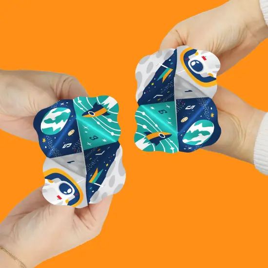 Big Dot of Happiness Blast Off to Outer Space - Rocket Ship Baby Shower or Birthday Party Cootie Game - Jokes and Dares Fortune Tellers - Set of 12 {3}