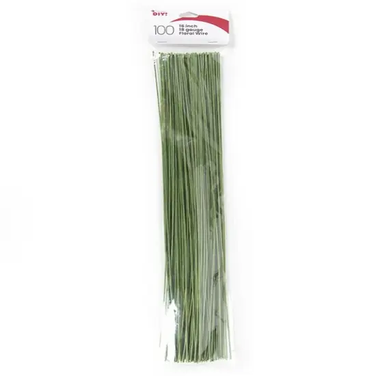 CousinDIY Floral Wire 18 Gauge 16" 100/Pkg-Green {1}