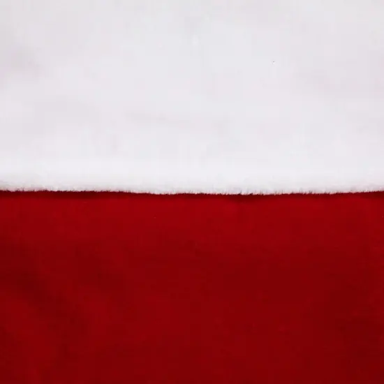 Northlight Velveteen Santa Claus Belt Buckle Commercial Christmas Stocking - 48" - Red and White {7}