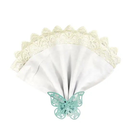 Butterflies Wedding Decor Napkin Rings (Set of 50) Blue {4}