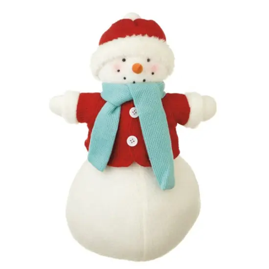Midwest 17" Red and White Lady Snowman Christmas Figurine {1}
