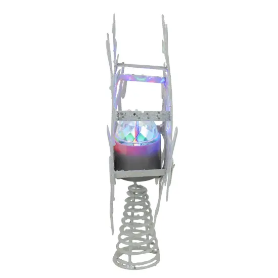 Northlight 12" Lighted White Snowflake Christmas Tree Topper - Multicolor Lights {4}